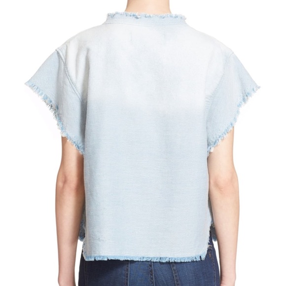IRO Frayed Edge Denim Top - Picture 2 of 6